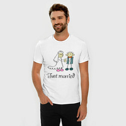 Футболка slim-fit Just married, цвет: белый — фото 2