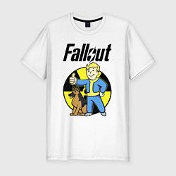 Футболка slim-fit Vault boy and dog, цвет: белый