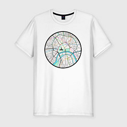 Футболка slim-fit Карта центра Москвы, цвет: белый