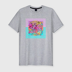 Футболка slim-fit Люби меня целуй меня, цвет: меланж