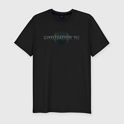Мужская slim-футболка Sid Meiers civilization 7 logo