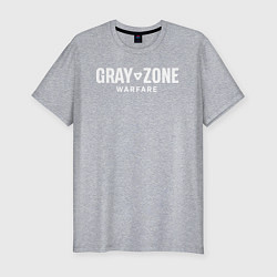 Мужская slim-футболка Gray zone warfare logo