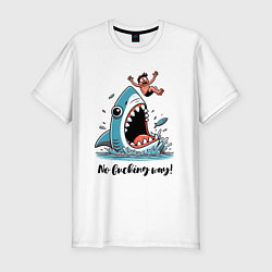 Футболка slim-fit Shark and dude - ai art fantasy, цвет: белый