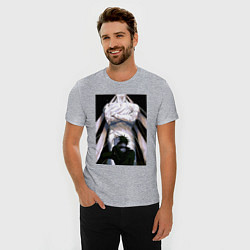 Футболка slim-fit Магическая битва Мэгуми Фусигуро холодный юноша, цвет: меланж — фото 2