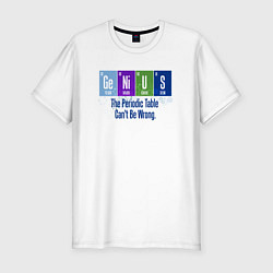 Футболка slim-fit Genius: periodic elements, цвет: белый