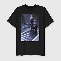 Мужская slim-футболка Тёмный дворецкий Себастьян Михаэлис телохранитель