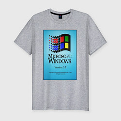 Футболка slim-fit Windows 3, цвет: меланж