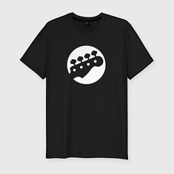 Футболка slim-fit Голова бас-гитары, цвет: черный