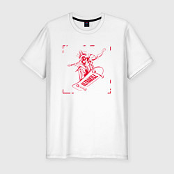 Мужская slim-футболка Ultrakill Gabriel on a skateboard