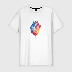 Футболка slim-fit Краски сердца, цвет: белый