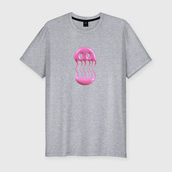Мужская slim-футболка Тающий розовый смайл