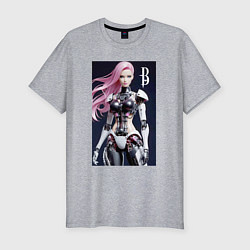 Футболка slim-fit Cyber Barbie - ai art future, цвет: меланж