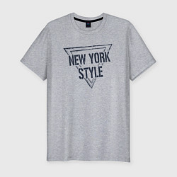 Футболка slim-fit USA - New York, цвет: меланж