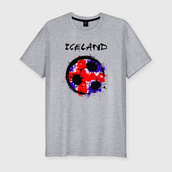 Футболка slim-fit Сборная Исландии, цвет: меланж
