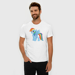 Футболка slim-fit Рейнбоу Дэш из My Little Pony в кино, цвет: белый — фото 2