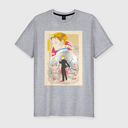 Футболка slim-fit Магическая битва Кэнто Нанами офисный рабочий, цвет: меланж