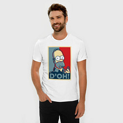 Футболка slim-fit Homer with donut, цвет: белый — фото 2