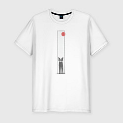 Футболка slim-fit Хитрая лиса в рамке, цвет: белый
