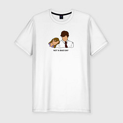 Футболка slim-fit Not a bad day - the office, цвет: белый