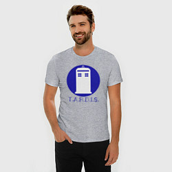 Футболка slim-fit Blue tardis, цвет: меланж — фото 2