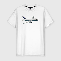 Мужская slim-футболка Опытный самолет SJ-100 ВС 95005