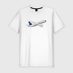 Мужская slim-футболка Опытный самолет SJ-100 ВС 95157