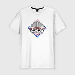 Футболка slim-fit Массачусетс Бостон, цвет: белый