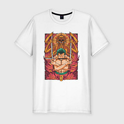 Мужская slim-футболка One piece Зоро бог