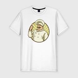 Мужская slim-футболка Крутой повар