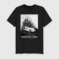 Футболка slim-fit Mercedes benz раритетный, цвет: черный