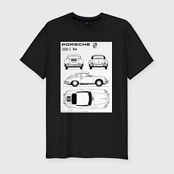 Футболка slim-fit Машина Porsche, цвет: черный