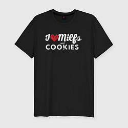 Футболка slim-fit Milf and cookies милфа, цвет: черный