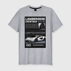 Футболка slim-fit Lamborghini countach, цвет: меланж