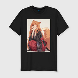 Футболка slim-fit Волчица и пряности Холо торговец, цвет: черный