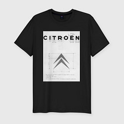 Мужская slim-футболка Citroen логотип