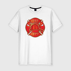 Футболка slim-fit Пожарная станция, цвет: белый