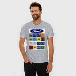 Футболка slim-fit Ford модели, цвет: меланж — фото 2