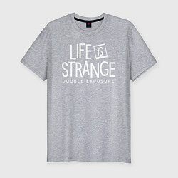 Мужская slim-футболка Life is strange double exposure logo