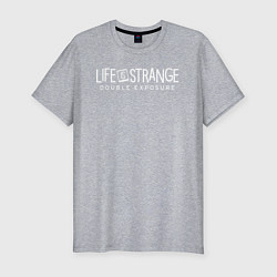 Мужская slim-футболка Life is strange double exposure logotypе