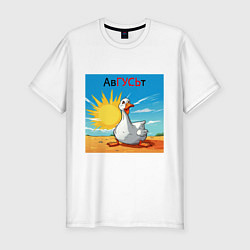 Футболка slim-fit Авгусьт, цвет: белый