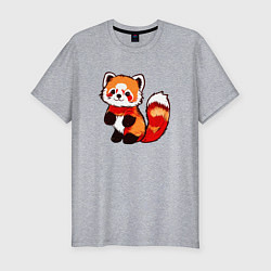 Мужская slim-футболка Красная панда в полный рост