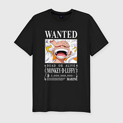 Мужская slim-футболка Monkey D Luffy - wanted