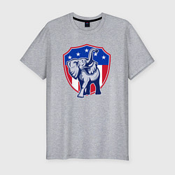 Футболка slim-fit Elephant USA, цвет: меланж