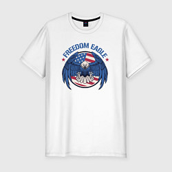 Футболка slim-fit США - орёл свободы, цвет: белый