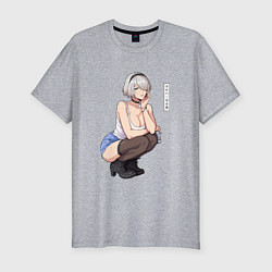 Футболка slim-fit Современная 2b - Nier automata, цвет: меланж