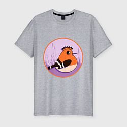 Мужская slim-футболка Птица Удод с ирокезом