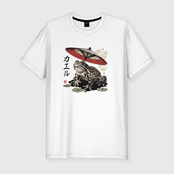 Футболка slim-fit Лягушка с зонтом, цвет: белый