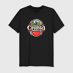 Футболка slim-fit China, цвет: черный