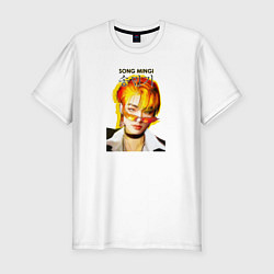 Футболка slim-fit Song Mingi Ateez, цвет: белый