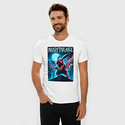 Футболка slim-fit Nightmare - terrible Pikachu neon glow, цвет: белый — фото 2